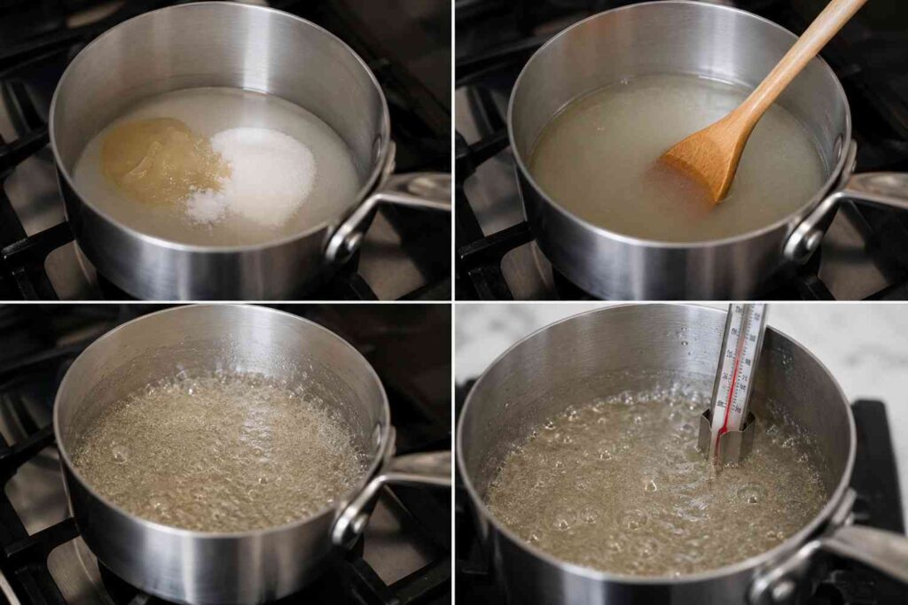 cook sugar syrup for marshmallow recipe