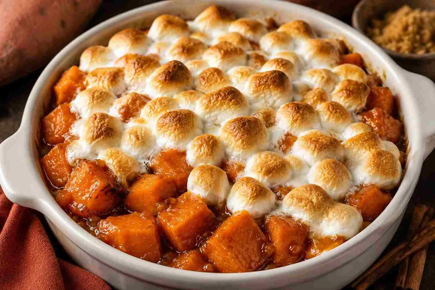 candied yams and marshmallow